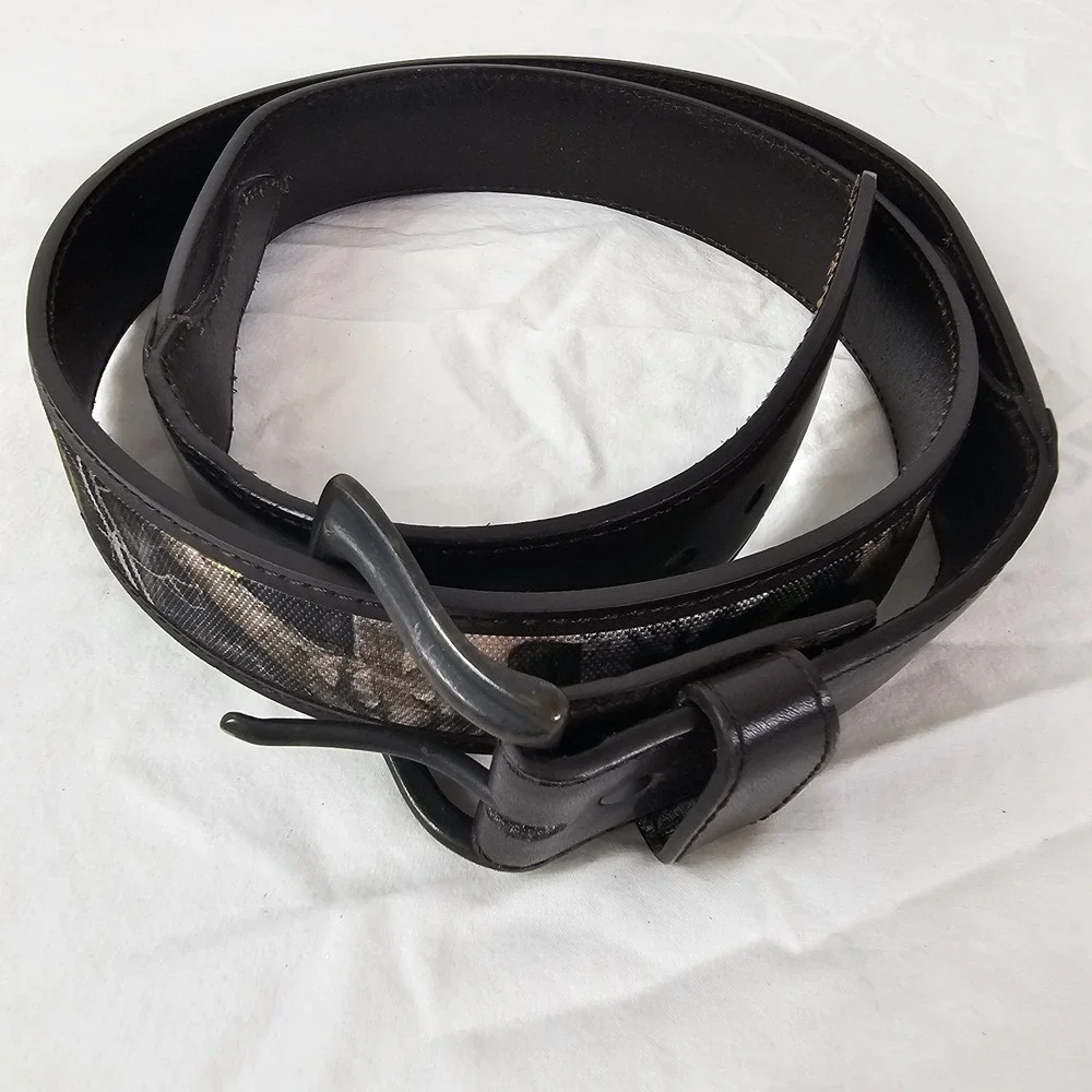 Brown and‎ Camo Mens Leather Belt Size 44 Outdoor Hunting Casual Country